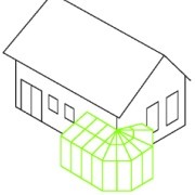 Pultdach mit Polygon - als Über-Eck-Lösung